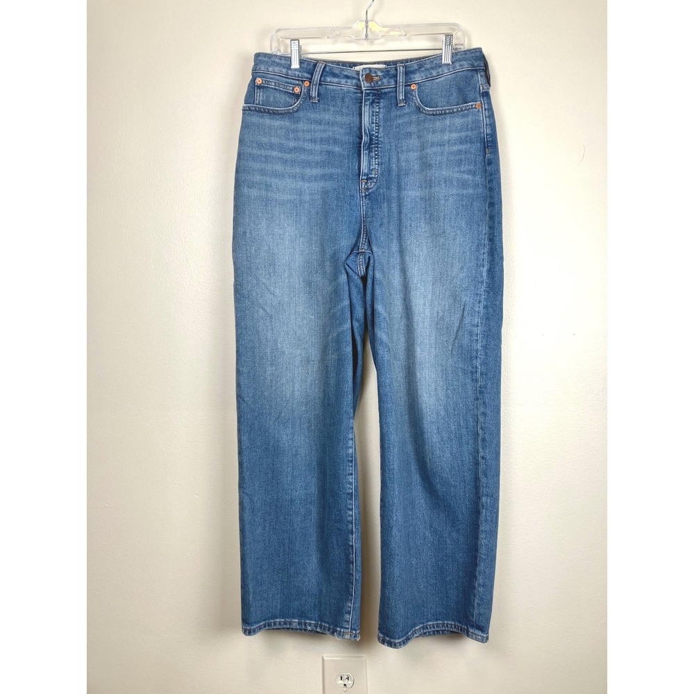 Madewell Curvy Slim Wide Leg Denim Jean Women's Blue Size 30 Tall Boho Casual - Picture 2 of 6